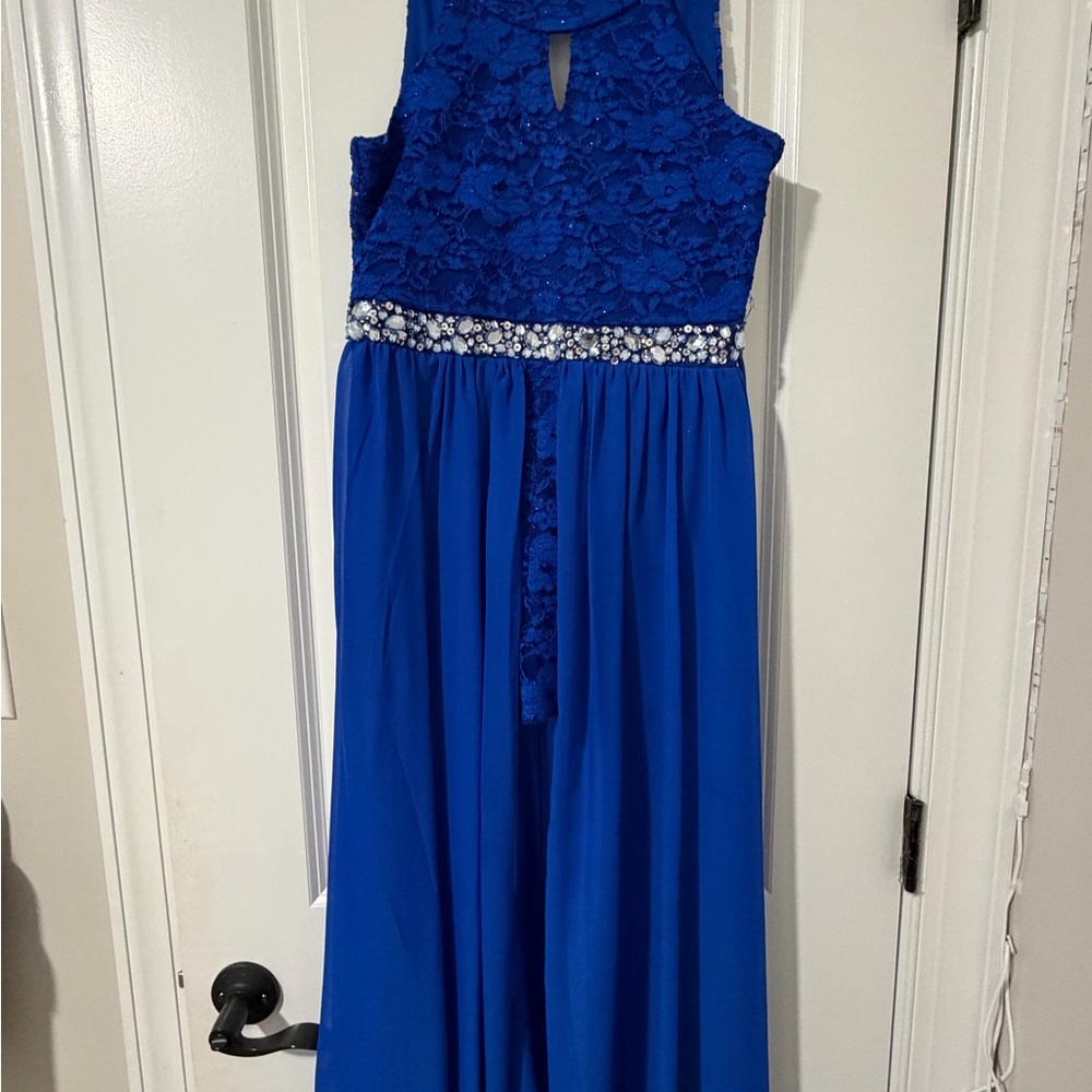 Xtraordinary Royal Blue Lace Formal Kids Dress